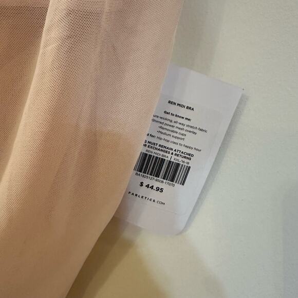 Fabletics Ren Midi Bra sz XXL NEW Light Pink New Womens Athletic Wear Sports Bra - Picture 3 of 5